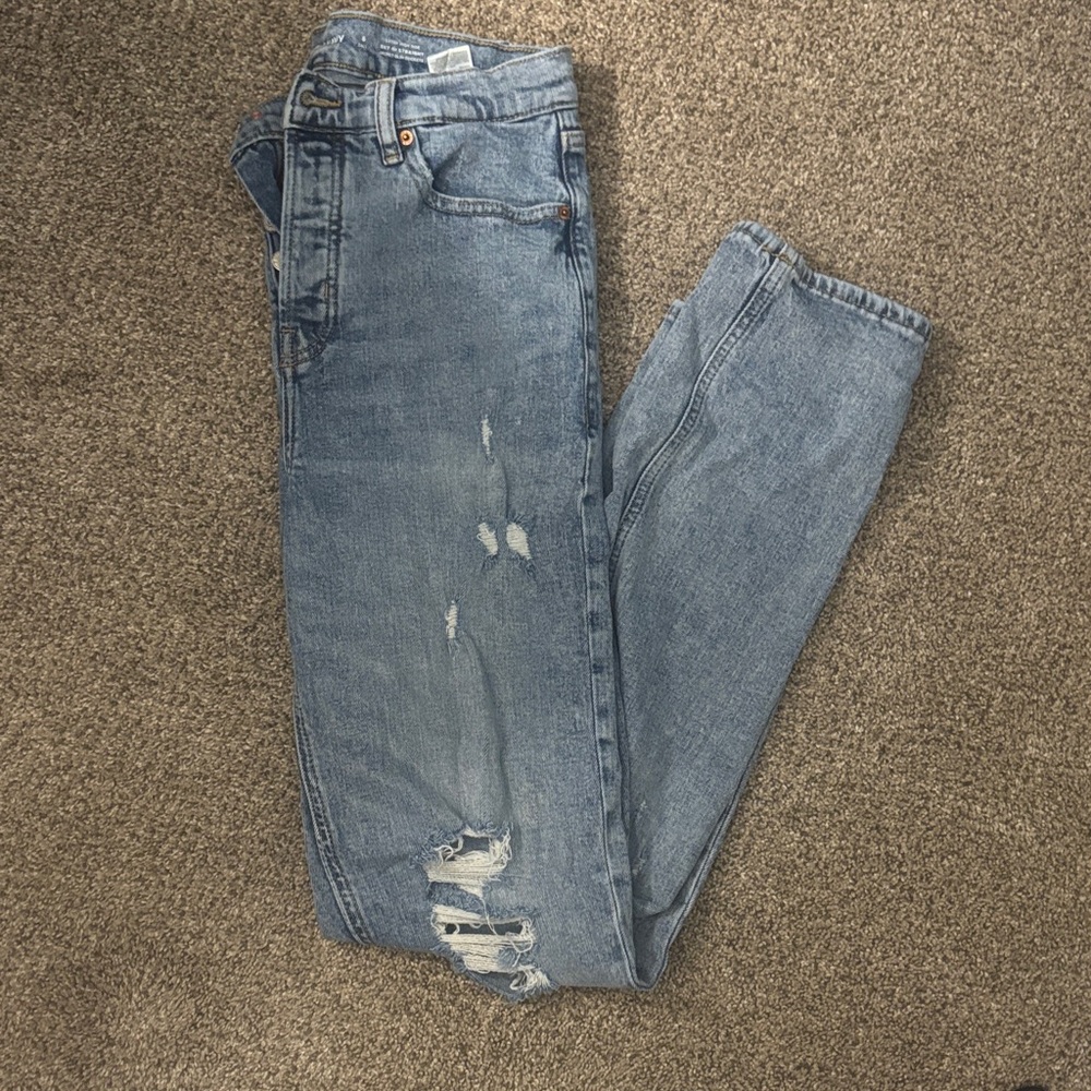 Womens Old Navy Distressed Blue Jeans
